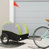 Vidaxl Bicycle Trailer 45 kg de fer noir et vert