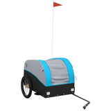 Vidaxl fietstrailer 45 kg ijzer zwart en blauw