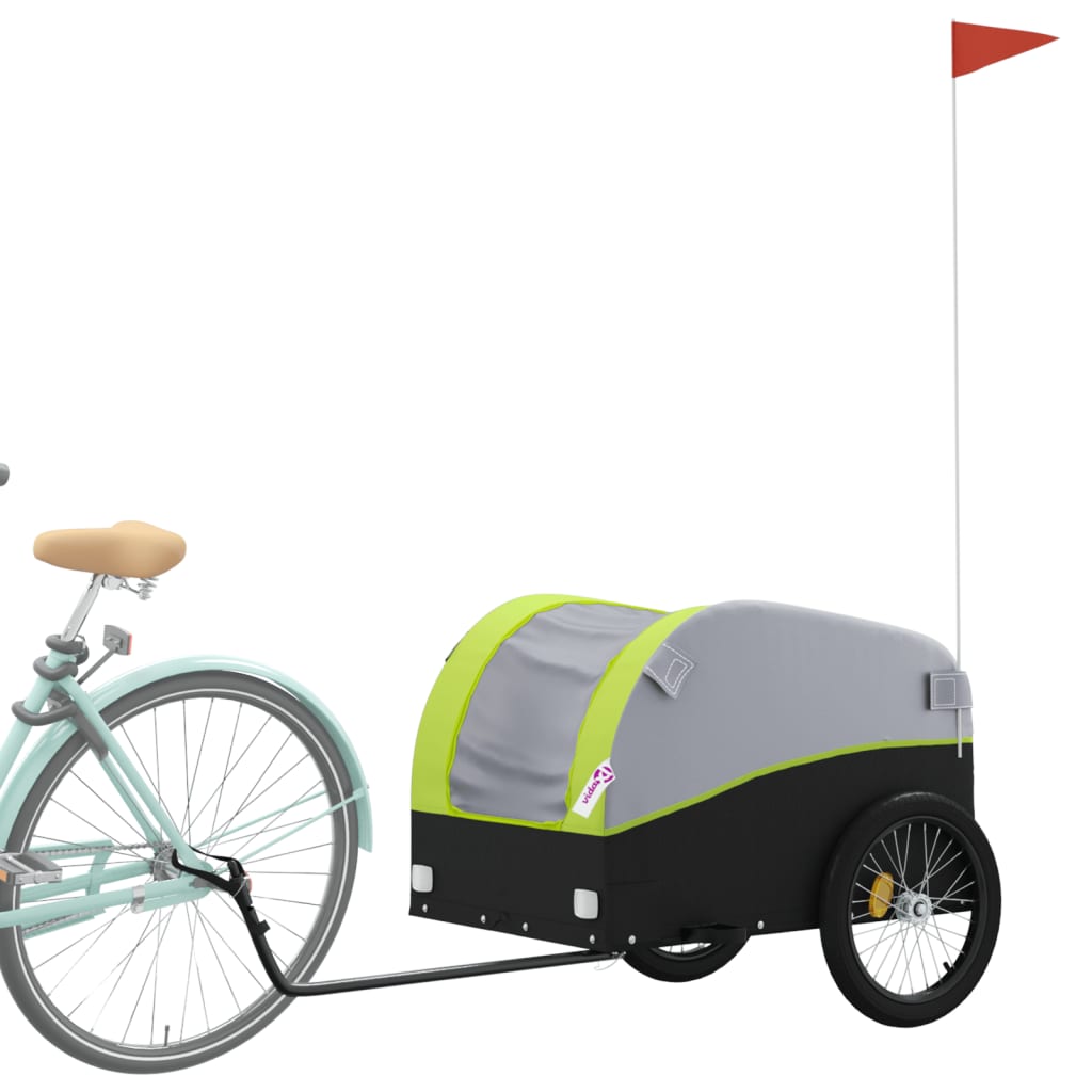 Vidaxl Bicycle Trailer 45 kg Iron Black and Green