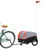 VidaXL remorque à vélo 30 kg fer noir et orange