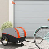 VidaXL remorque à vélo 30 kg fer noir et orange
