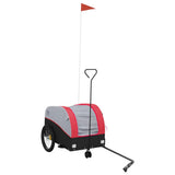 VidaXL remorque à vélo 30 kg fer noir et rouge