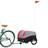 VidaXL remorque à vélo 30 kg fer noir et rouge