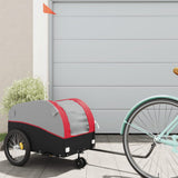 VidaXL remorque à vélo 30 kg fer noir et rouge
