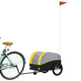 Vidaxxl remorque à vélo 30 kg fer noir et jaune