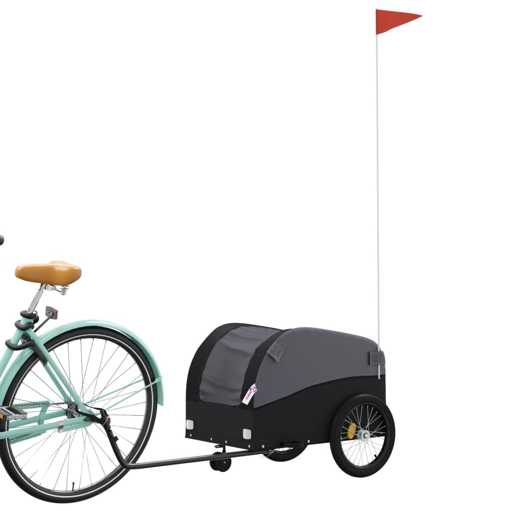VidaXL remorque à vélo 30 kg fer noir