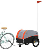 VidaXL remorque à vélo 45 kg fer noir et orange