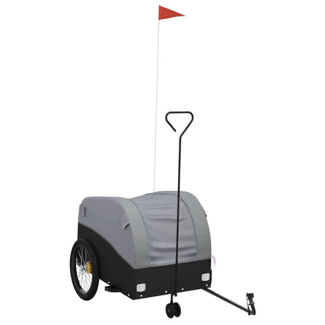 Vidaxxl remorque à vélo 45 kg fer noir et gris