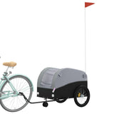 Vidaxxl remorque à vélo 45 kg fer noir et gris