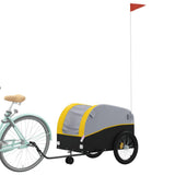 Vidaxxl remorque à vélo 45 kg fer noir et jaune