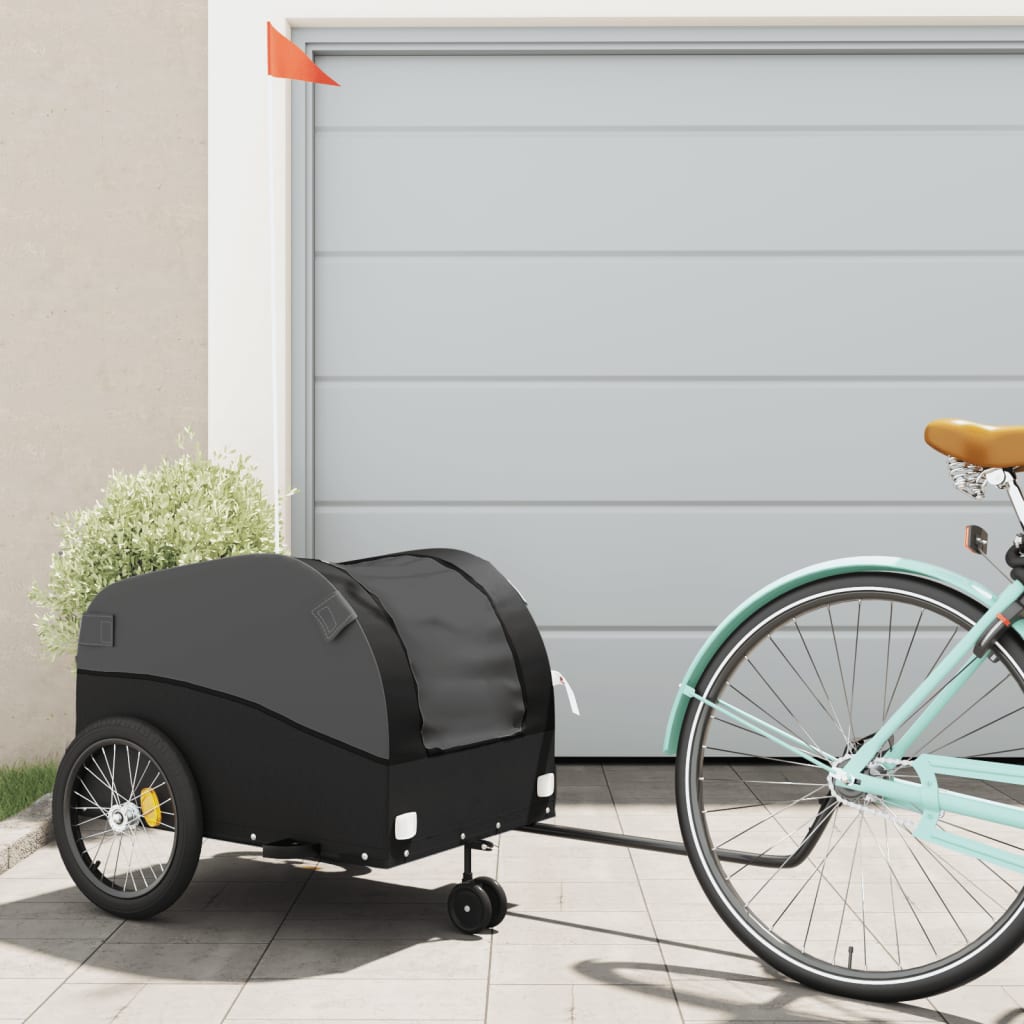 VidaXL remorque à vélo 45 kg fer noir