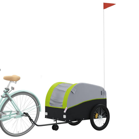 VidaXL remorque à vélo 45 kg fer noir et vert