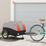 VidaXL remorque à vélo 45 kg fer noir et orange