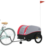 Vidaxxl remorque à vélo 45 kg fer noir et rouge