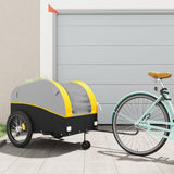 Vidaxxl remorque à vélo 45 kg fer noir et jaune
