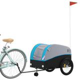 VidaXL remorque à vélo 45 kg fer noir et bleu