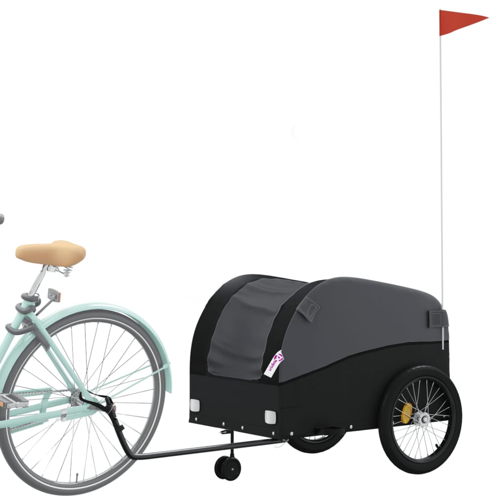 VidaXL remorque à vélo 45 kg fer noir