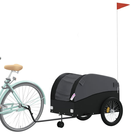 VidaXL remorque à vélo 45 kg fer noir