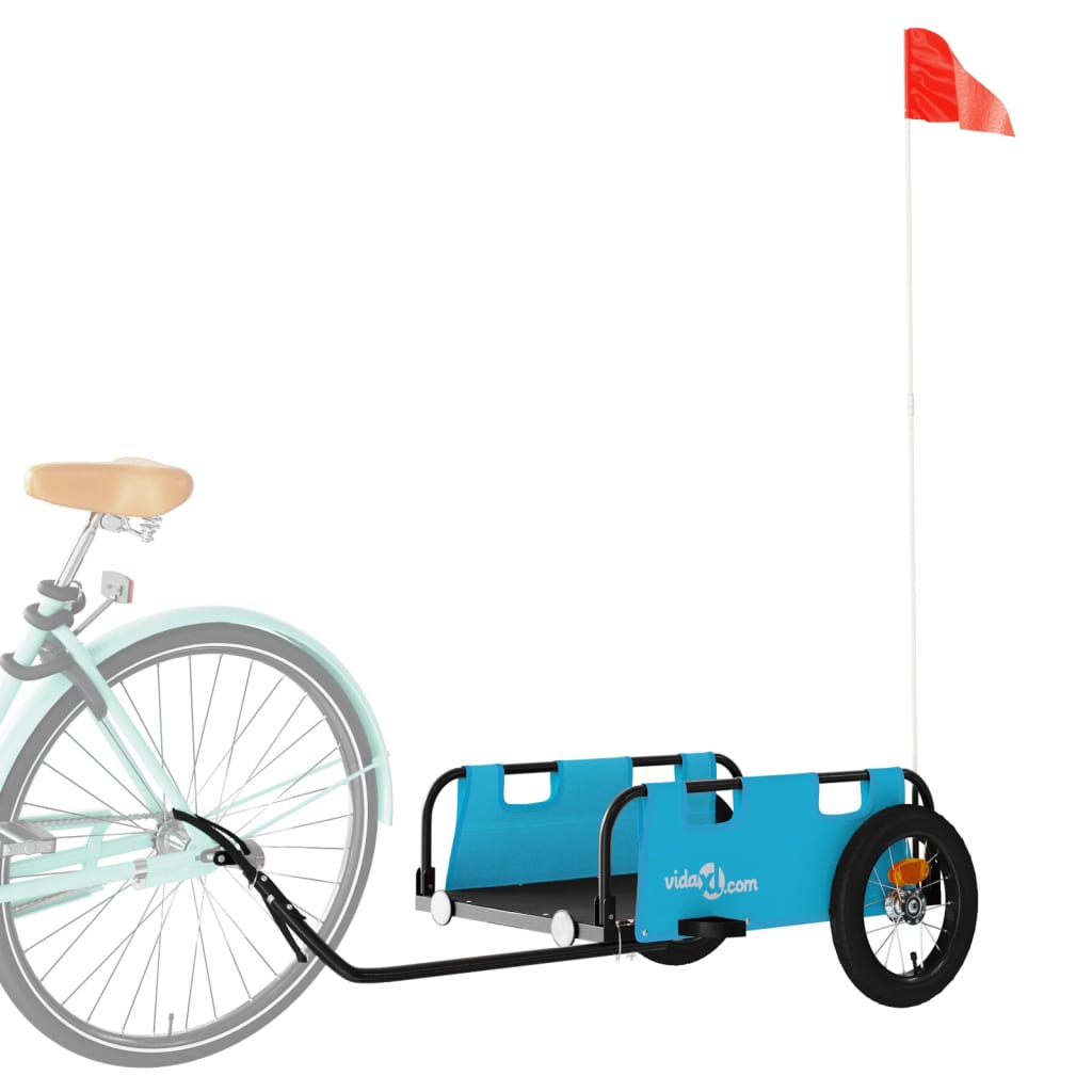 Vidaxl bicycle trailer Oxford fabric and iron blue