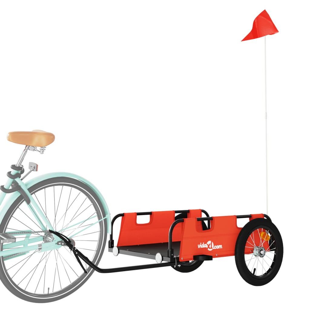 Vidaxl Bicycle Trailer Oxford Fabric a Iron Orange