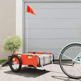 Vidaxl Bicycle Trailer Oxford Stof og Iron Orange