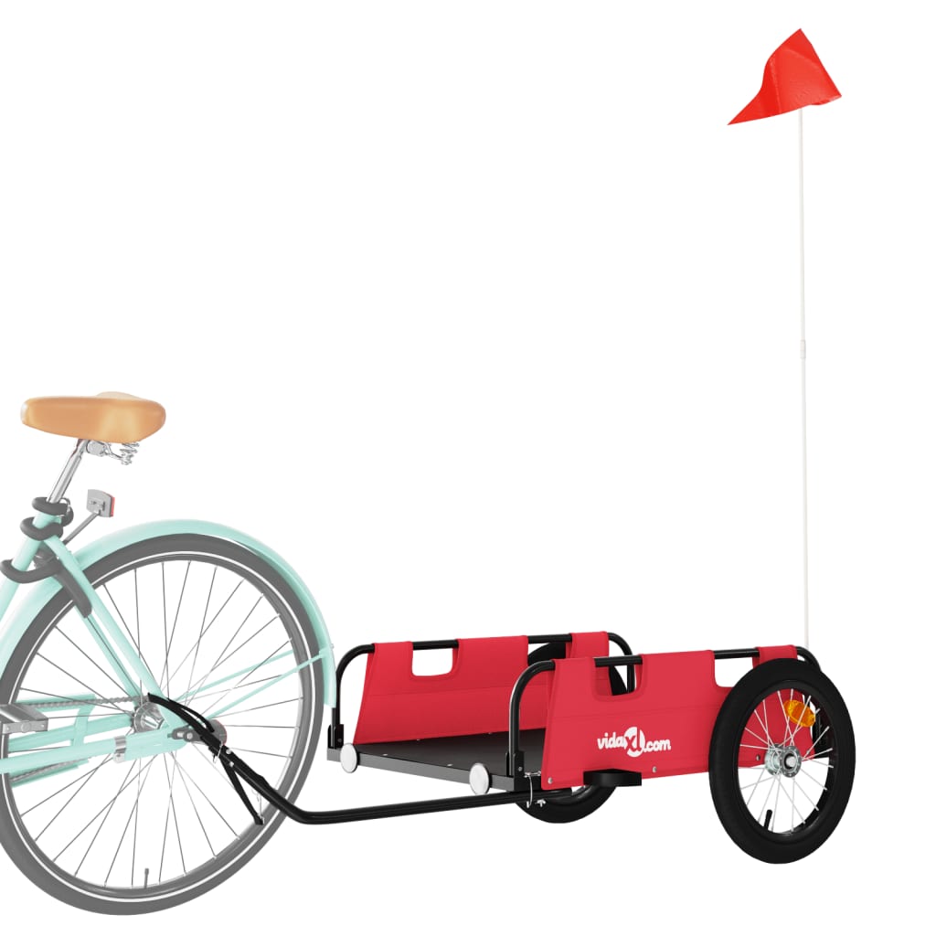 Vidaxl fietstrailer oxford stof en ijzer rood