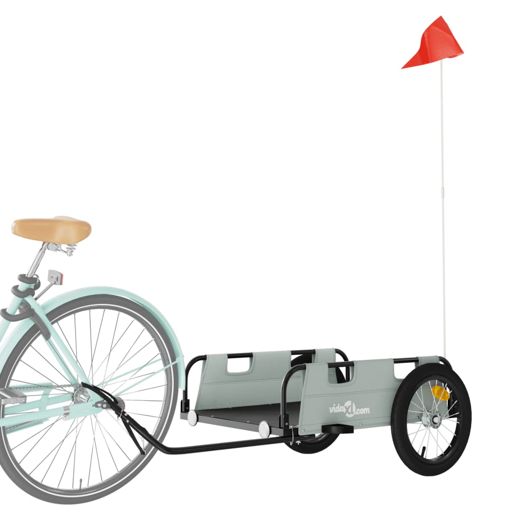 Vidaxl Bicycle Trailer Oxford Fabric and Iron Grey