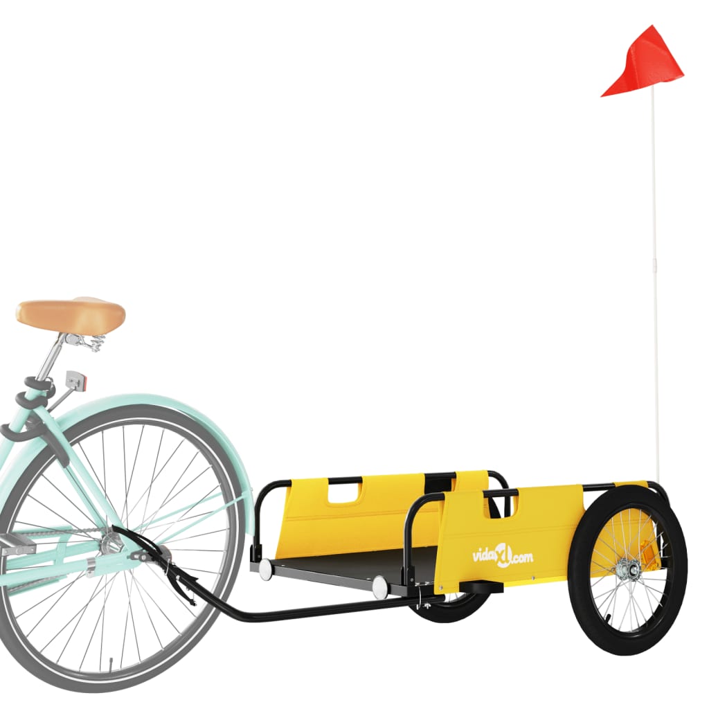 Vidaxl Bicycle Trailer Tessuto Oxford e ferro giallo