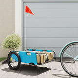 Vidaxl Bicycle Trailer Oxford Fabric et Bleu en fer