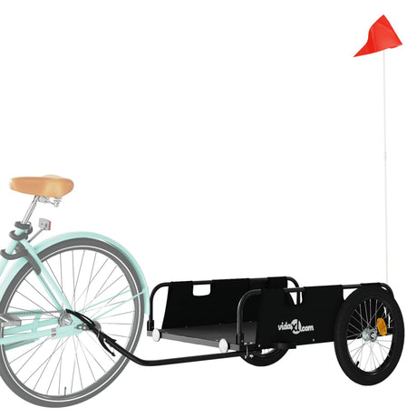 Vidaxl remorque vélo tissu oxford et fer noir