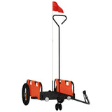 Vidaxl remorque vélo tissu oxford et fer orange