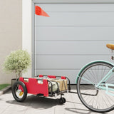 Vidaxl remorque vélo tissu oxford et fer rouge