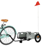 Vidaxl remorque vélo tissu oxford et gris fer