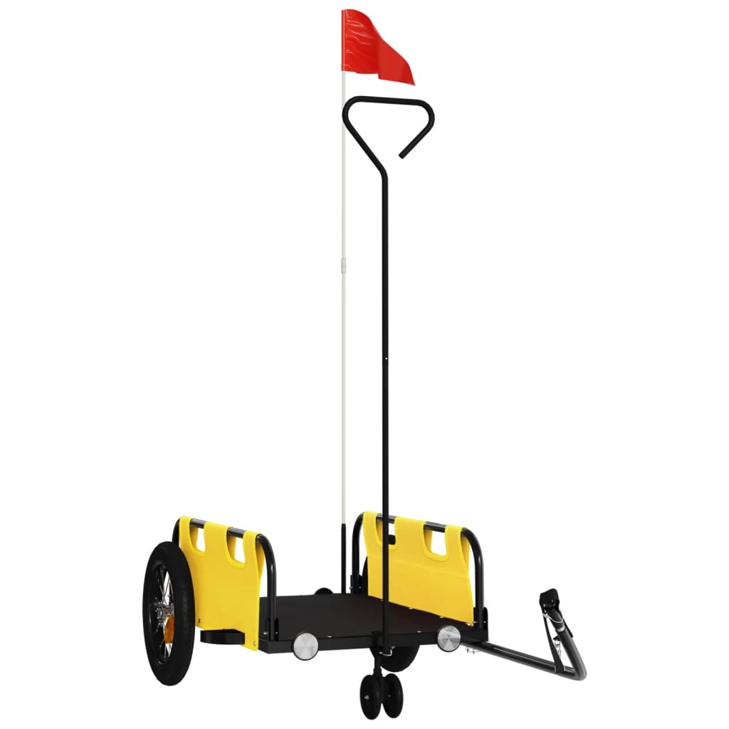 Vidaxl remorque vélo tissu oxford et fer jaune
