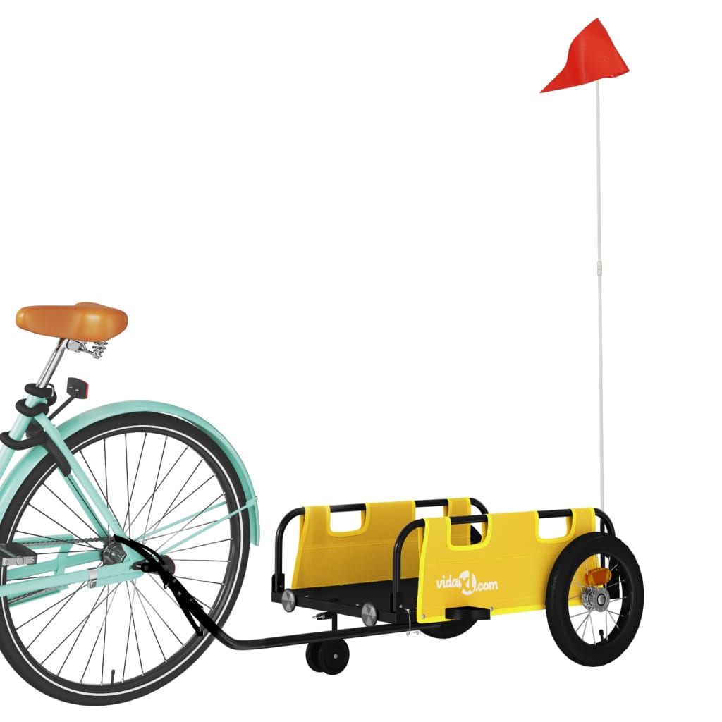 Vidaxl remorque vélo tissu oxford et fer jaune