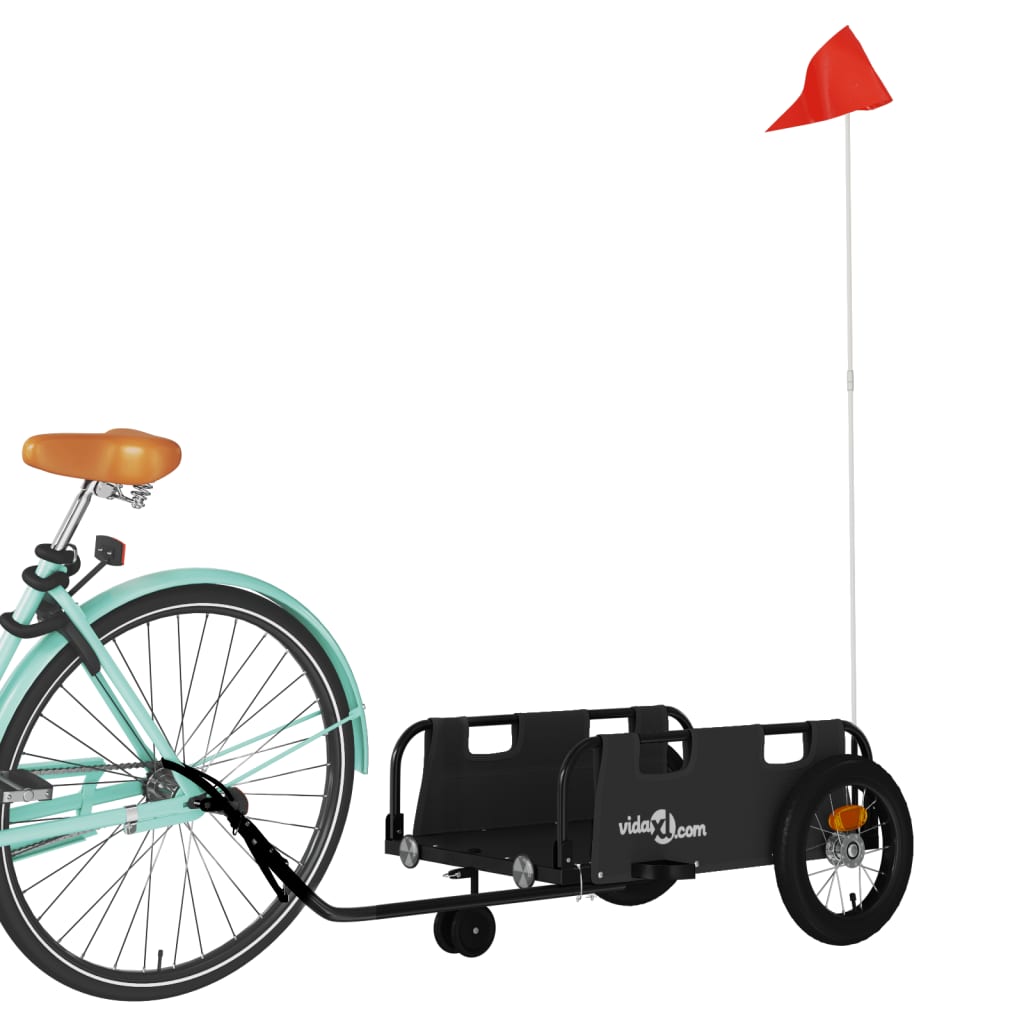 Vidaxl remorque vélo tissu oxford et fer noir