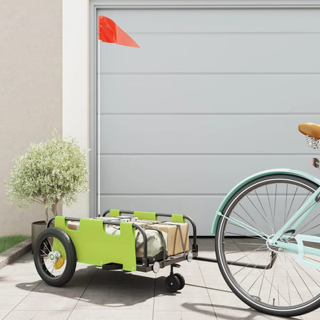 VidaXL remorque de vélo tissu oxford et vert fer