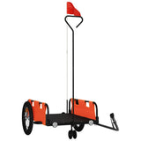 Vidaxl remorque vélo tissu oxford et fer orange