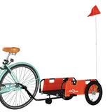 Vidaxl remorque vélo tissu oxford et fer orange