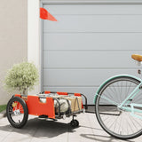 Vidaxl remorque vélo tissu oxford et fer orange