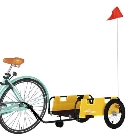 Vidaxl remorque vélo tissu oxford et fer jaune