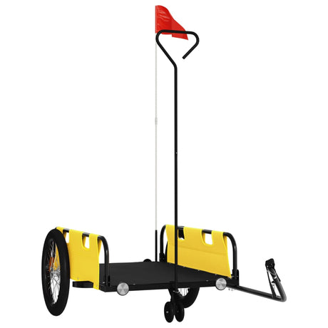 Vidaxl remorque vélo tissu oxford et fer jaune et noir