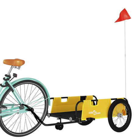 Vidaxl remorque vélo tissu oxford et fer jaune et noir
