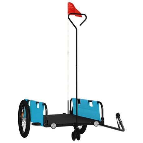 Vidaxl remorque vélo tissu oxford et fer bleu et noir