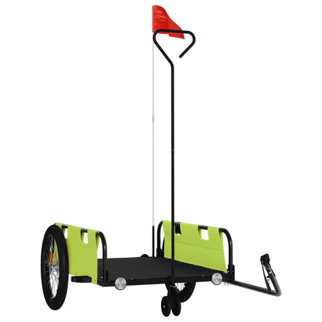 Vidaxl remorque vélo tissu oxford et fer vert et noir