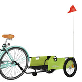 Vidaxl remorque vélo tissu oxford et fer vert et noir