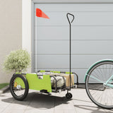 Vidaxl remorque vélo tissu oxford et fer vert et noir