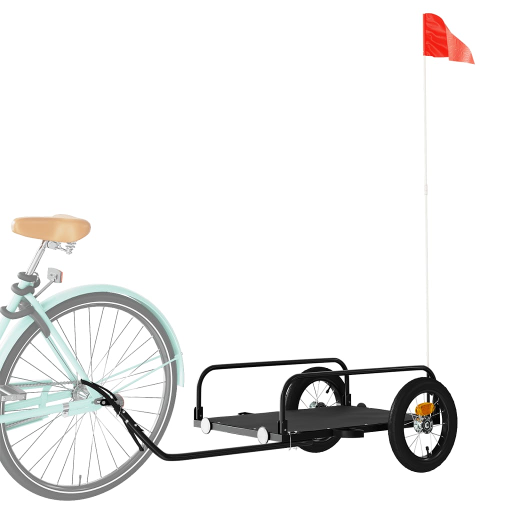VidaXL remorque à vélo 122x53x31 cm fer noir