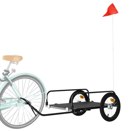 VidaXL remorque à vélo 126x63x34 cm fer noir