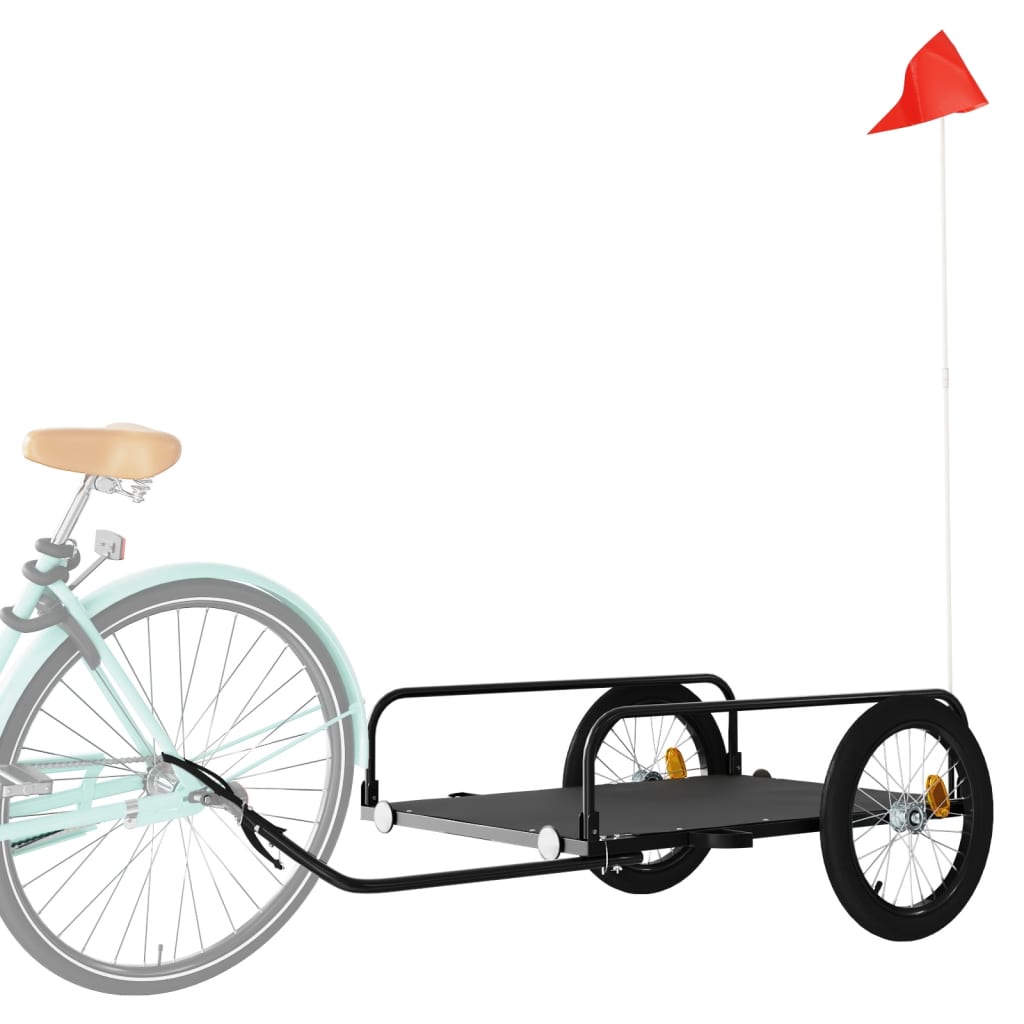 VidaXL remorque à vélo 135x70x37 cm fer noir